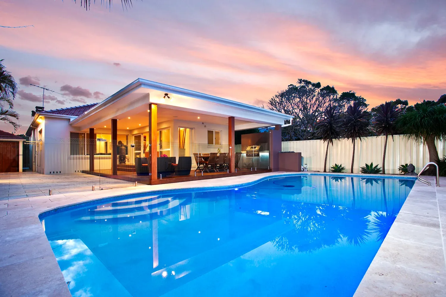 Concrete pool surround drainage and coping detail